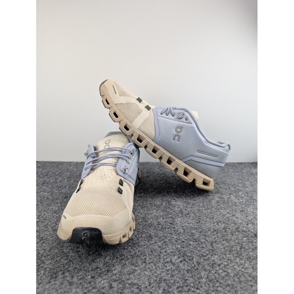 On Cloud 5 Running Shoes Womens 8.5 Beige Blue Nimbus Moon Sneakers 59.98015